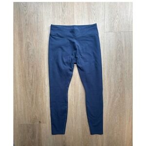 Pact Organic Cotton Leggings Navy Blue Mid Rise Yoga Pants Womens Size M